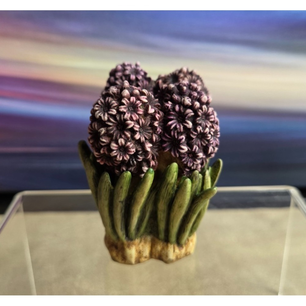 HARMONY KINGDOM Snapdragon Hyacinth Hydrangea, Purple Garden, 3 Total, Vintage - Picture 12 of 16